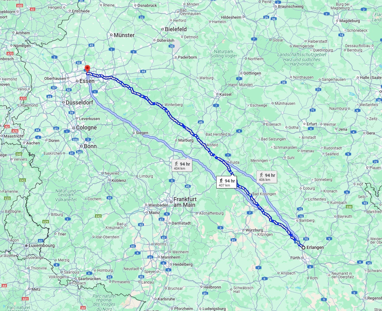 Anreise von Erlangen Zu Herne Über 
