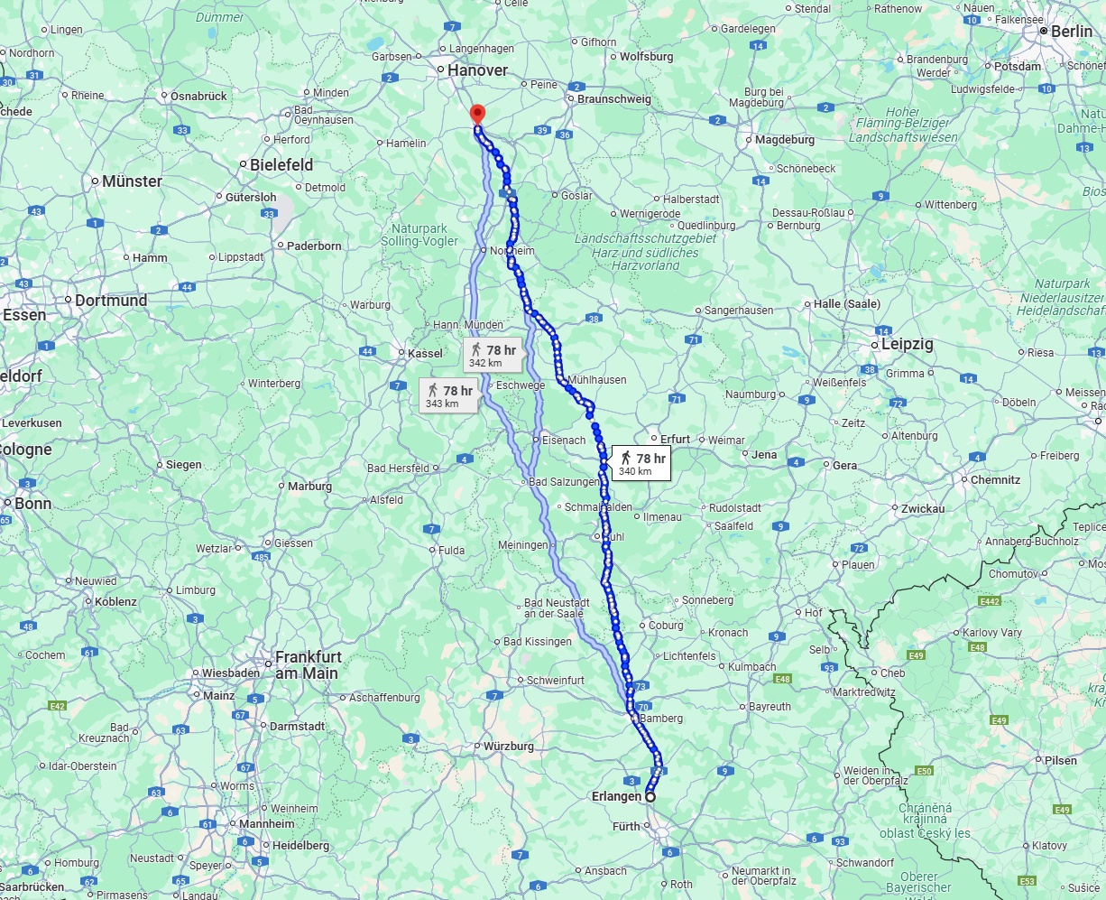 Anreise von Erlangen Zu Hildesheim Über 