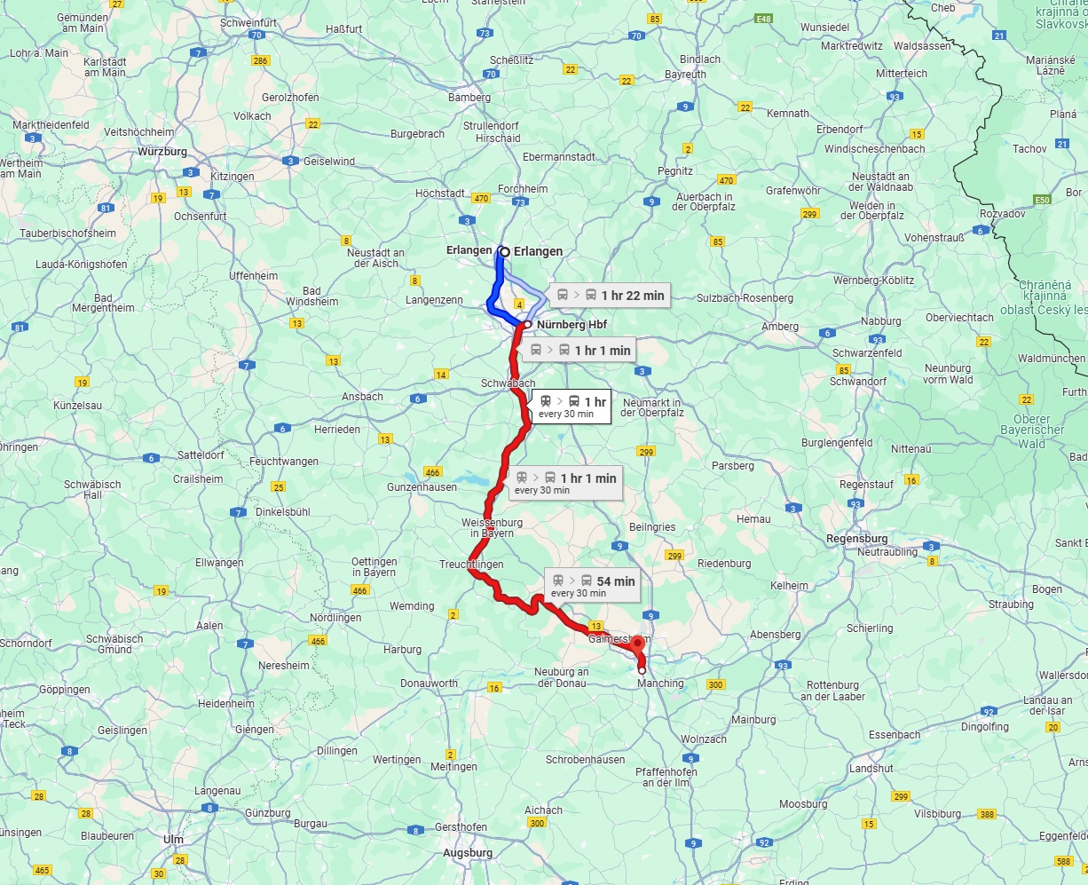Anreise von Erlangen Zu Ingolstadt Über 