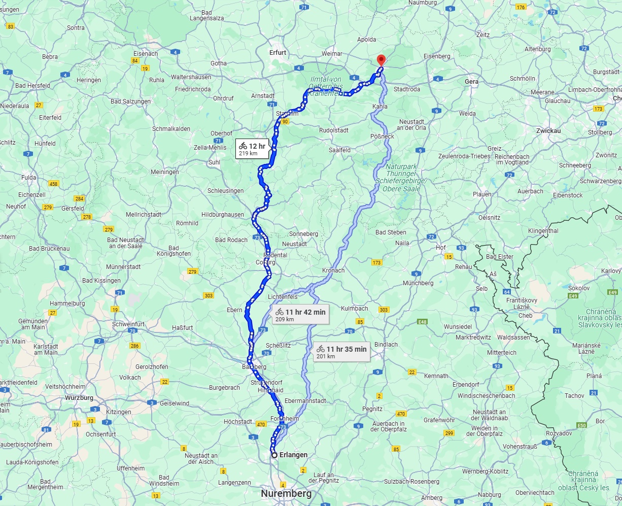 Anreise von Erlangen Zu Jena Über 