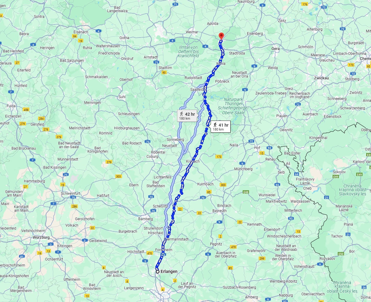 Anreise von Erlangen Zu Jena Über 