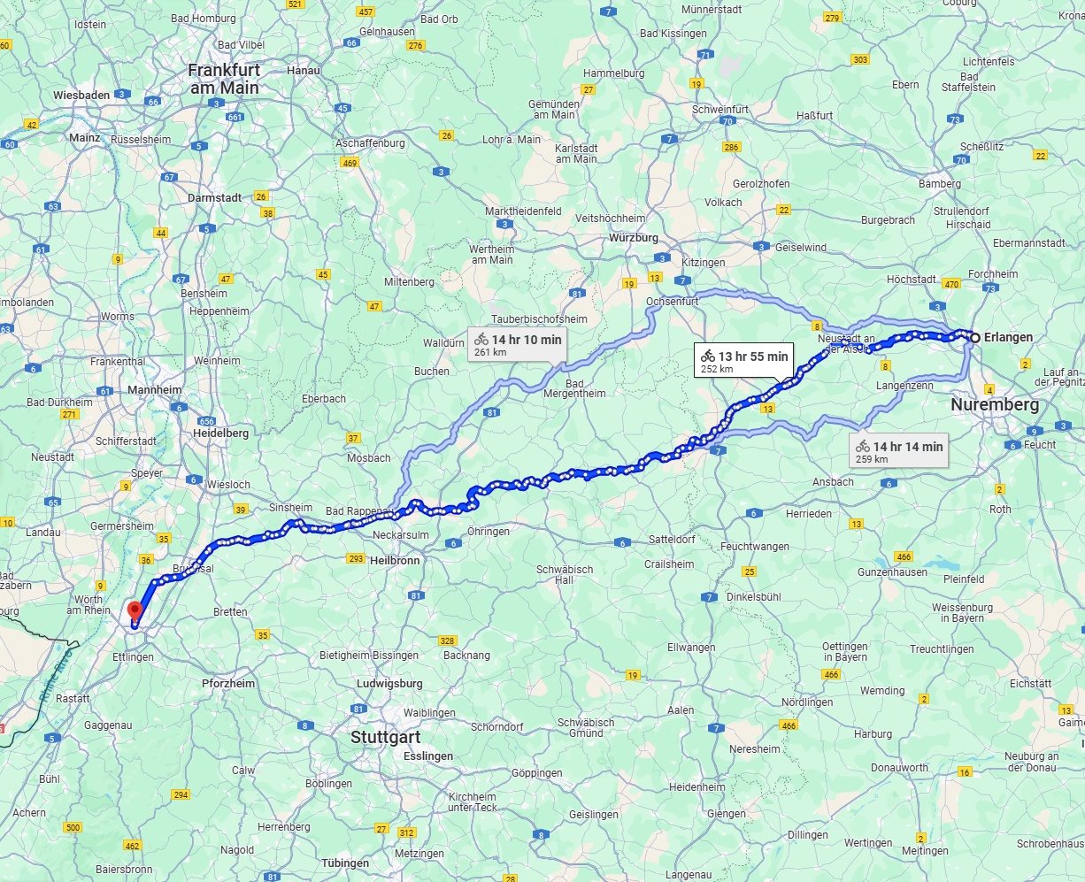 Anreise von Erlangen Zu Karlsruhe Über 
