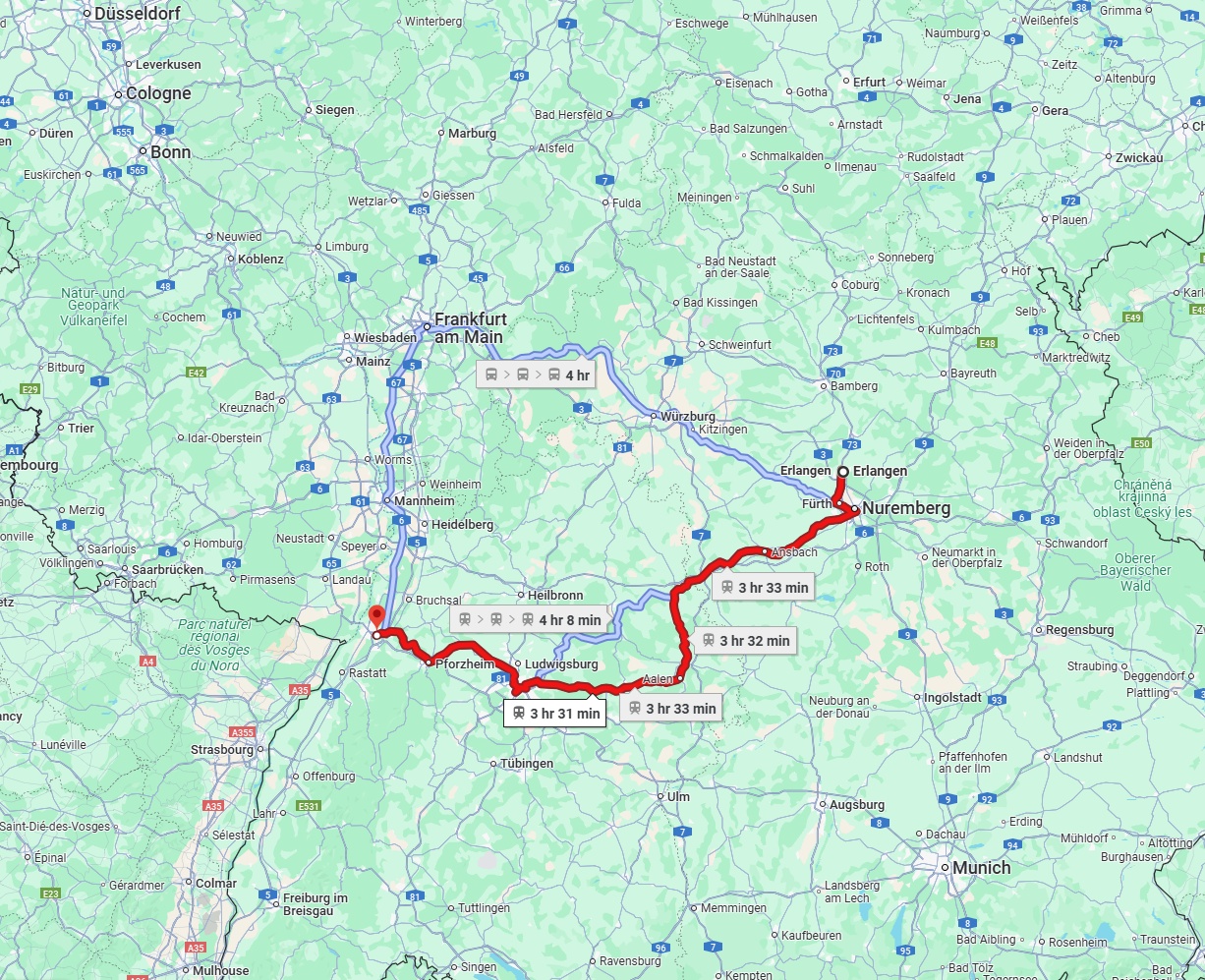 Anreise von Erlangen Zu Karlsruhe Über 