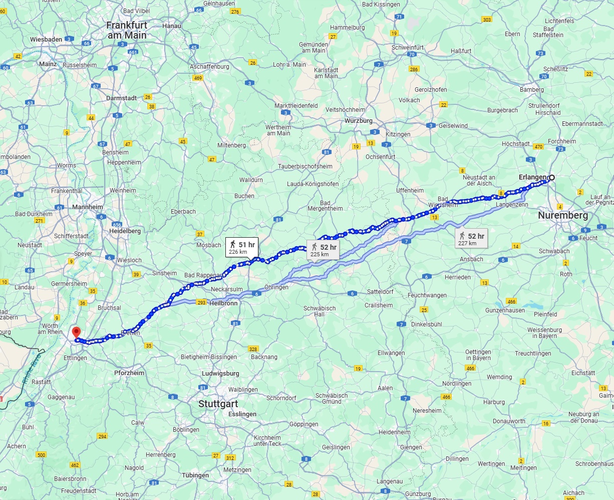 Anreise von Erlangen Zu Karlsruhe Über 