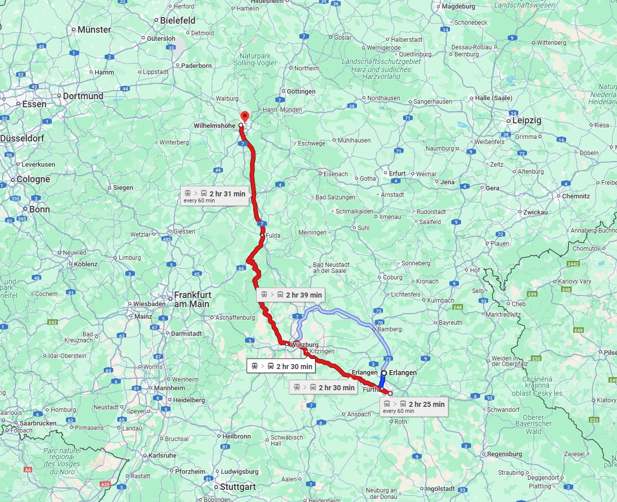 Anreise von Erlangen Zu Kassel Über 