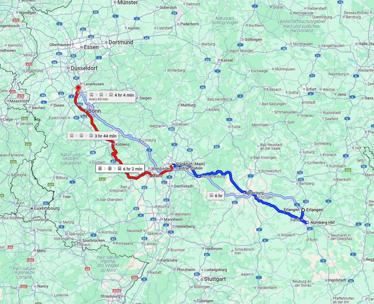 Anreise von Erlangen Zu Köln Über 