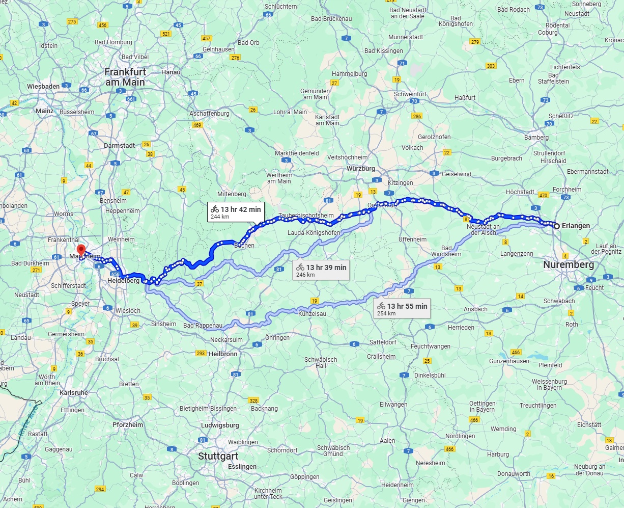 Anreise von Erlangen Zu Ludwigshafen am Rhein Über 