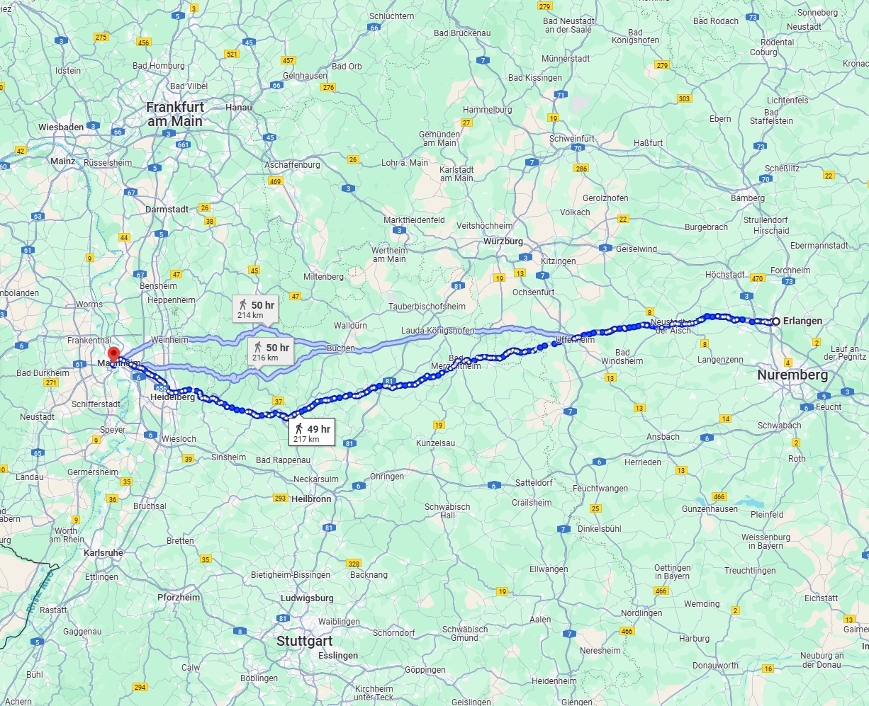 Anreise von Erlangen Zu Ludwigshafen am Rhein Über 