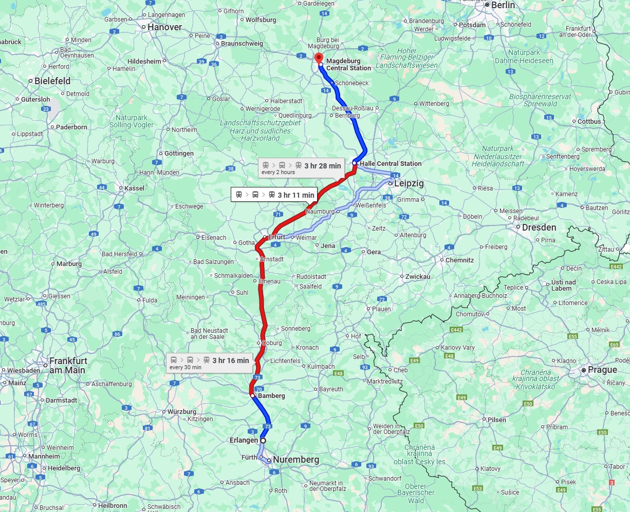 Anreise von Erlangen Zu Magdeburg Über 