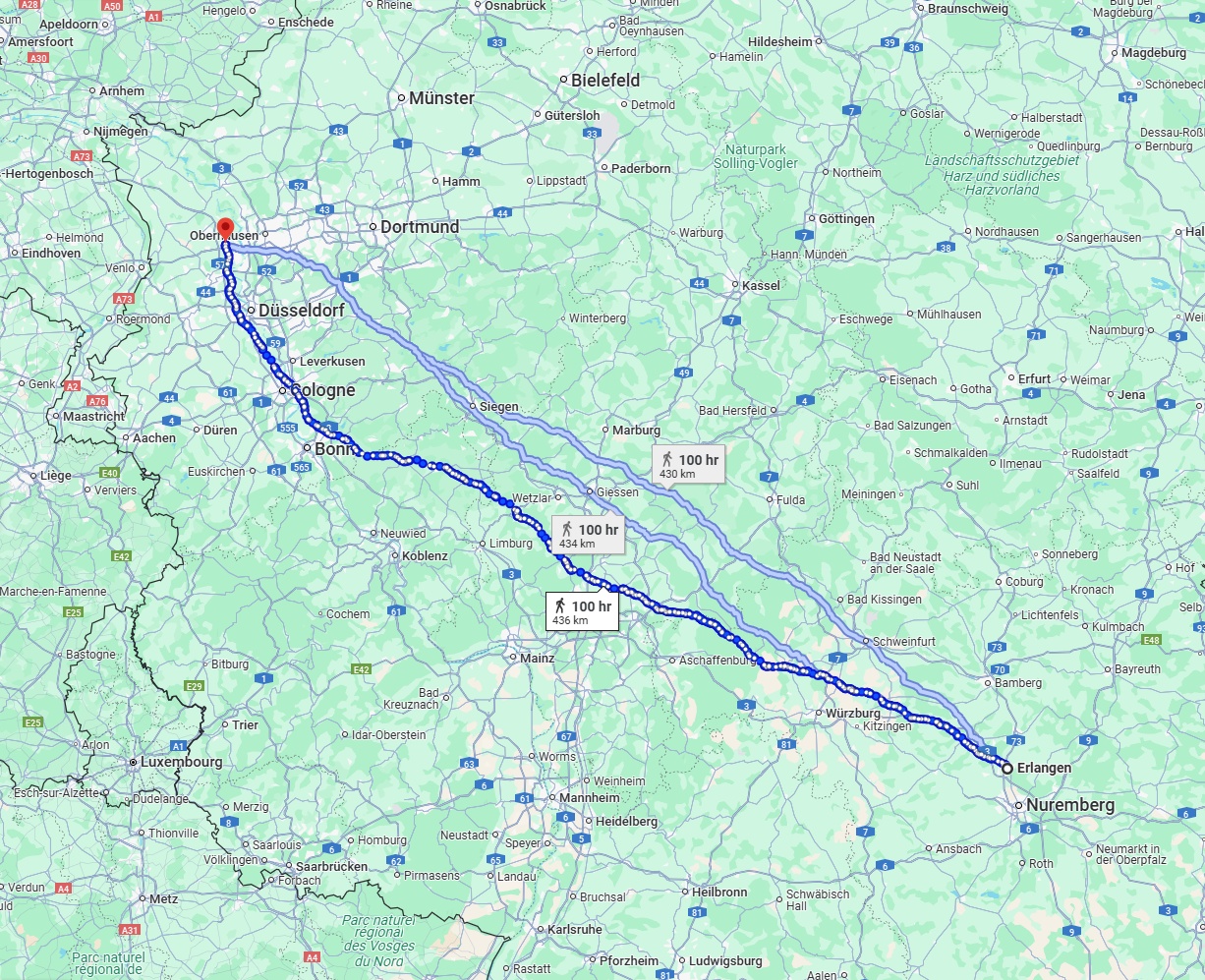 Anreise von Erlangen Zu Moers Über 