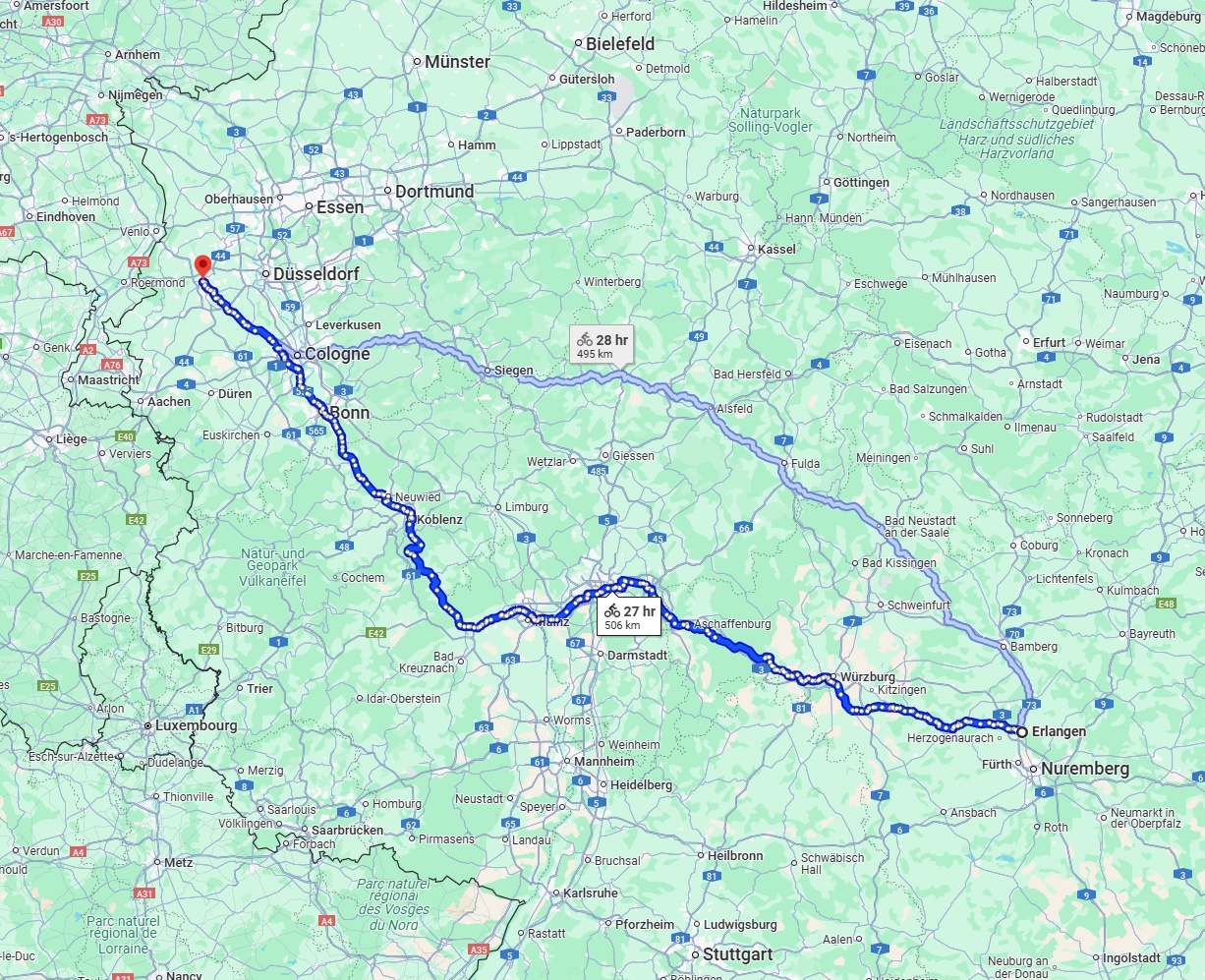 Anreise von Erlangen Zu Mönchengladbach Über 