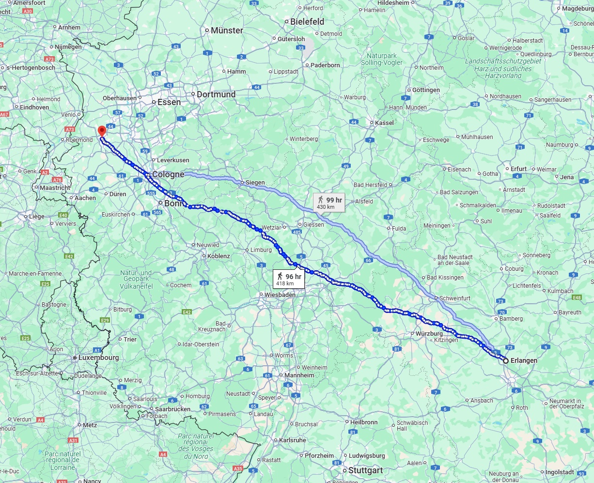 Anreise von Erlangen Zu Mönchengladbach Über 