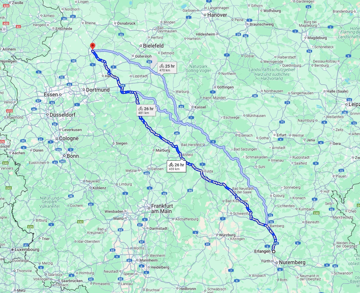 Anreise von Erlangen Zu Münster Über 