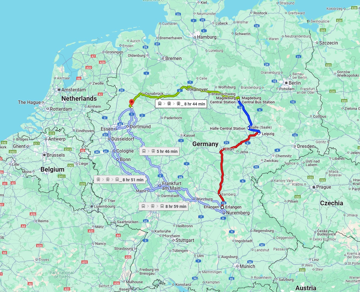 Anreise von Erlangen Zu Münster Über 