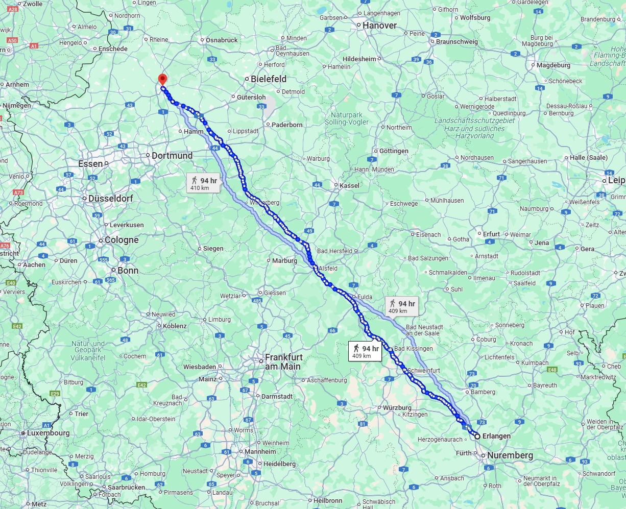Anreise von Erlangen Zu Münster Über 