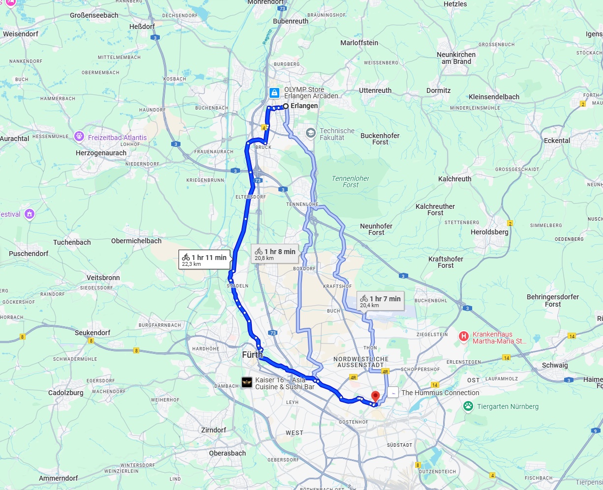 Anreise von Erlangen Zu Nürnberg Über 
