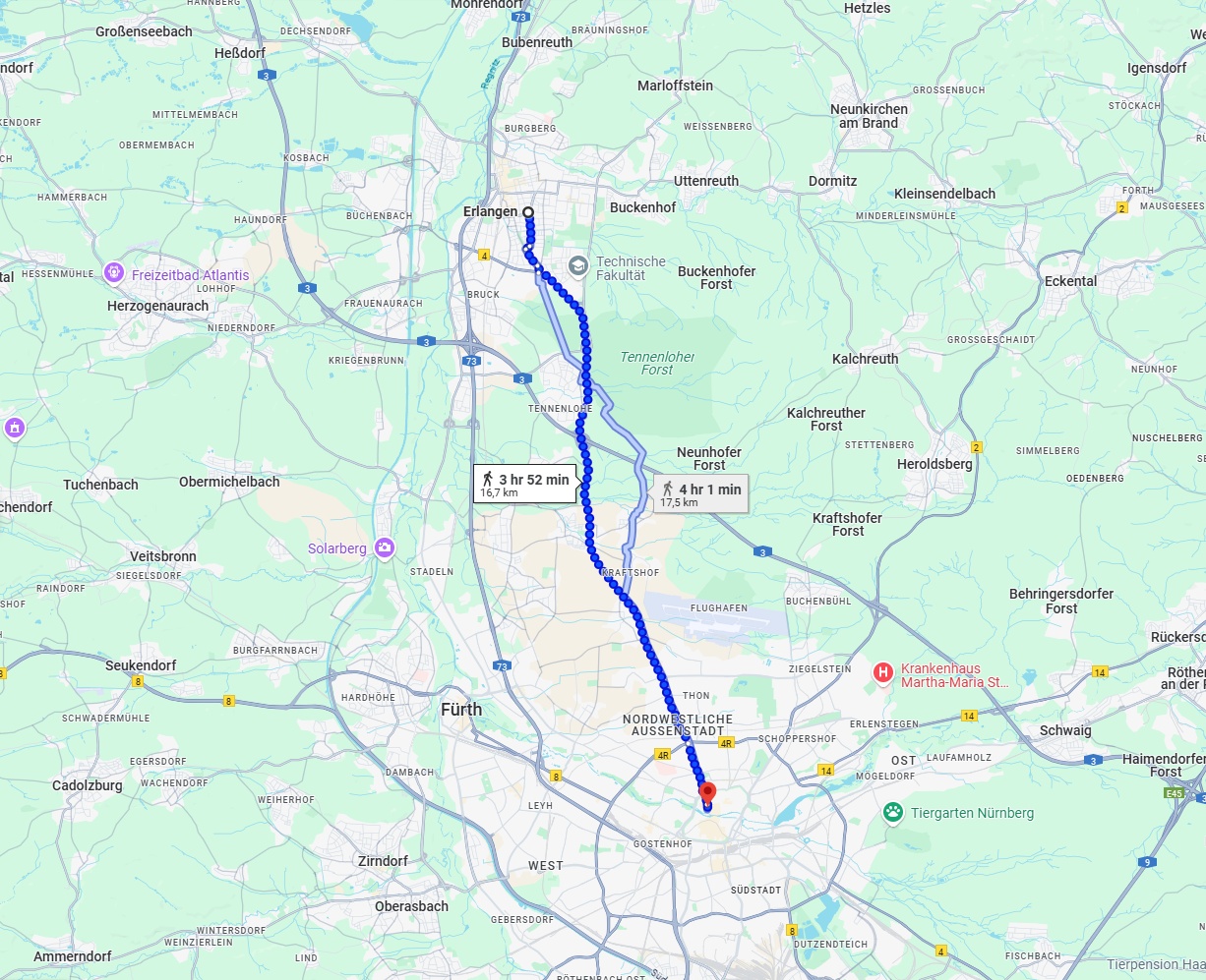 Anreise von Erlangen Zu Nürnberg Über 
