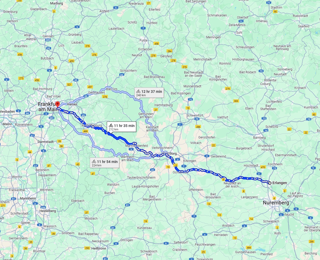 Anreise von Erlangen Zu Offenbach am Main Über 