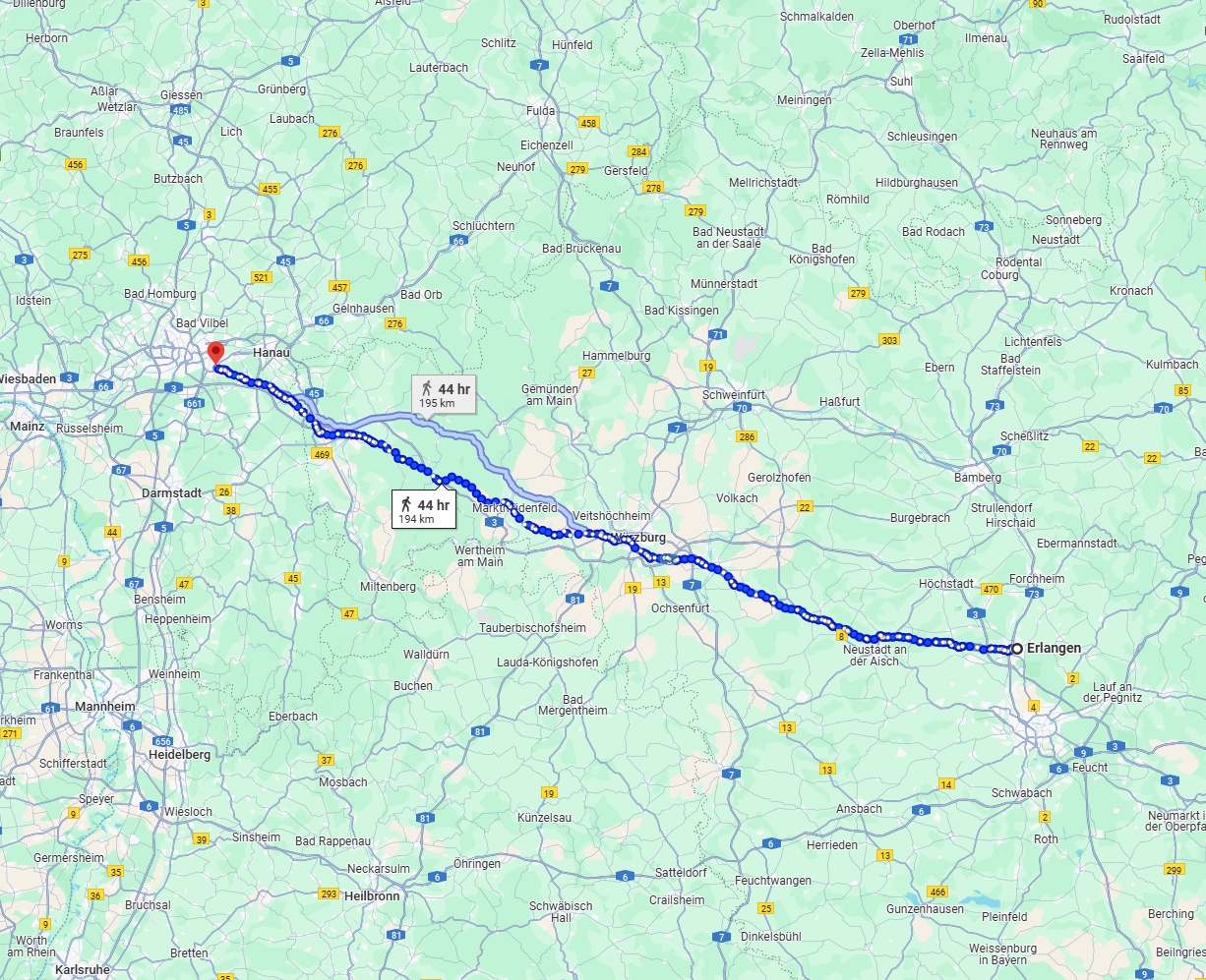 Anreise von Erlangen Zu Offenbach am Main Über 