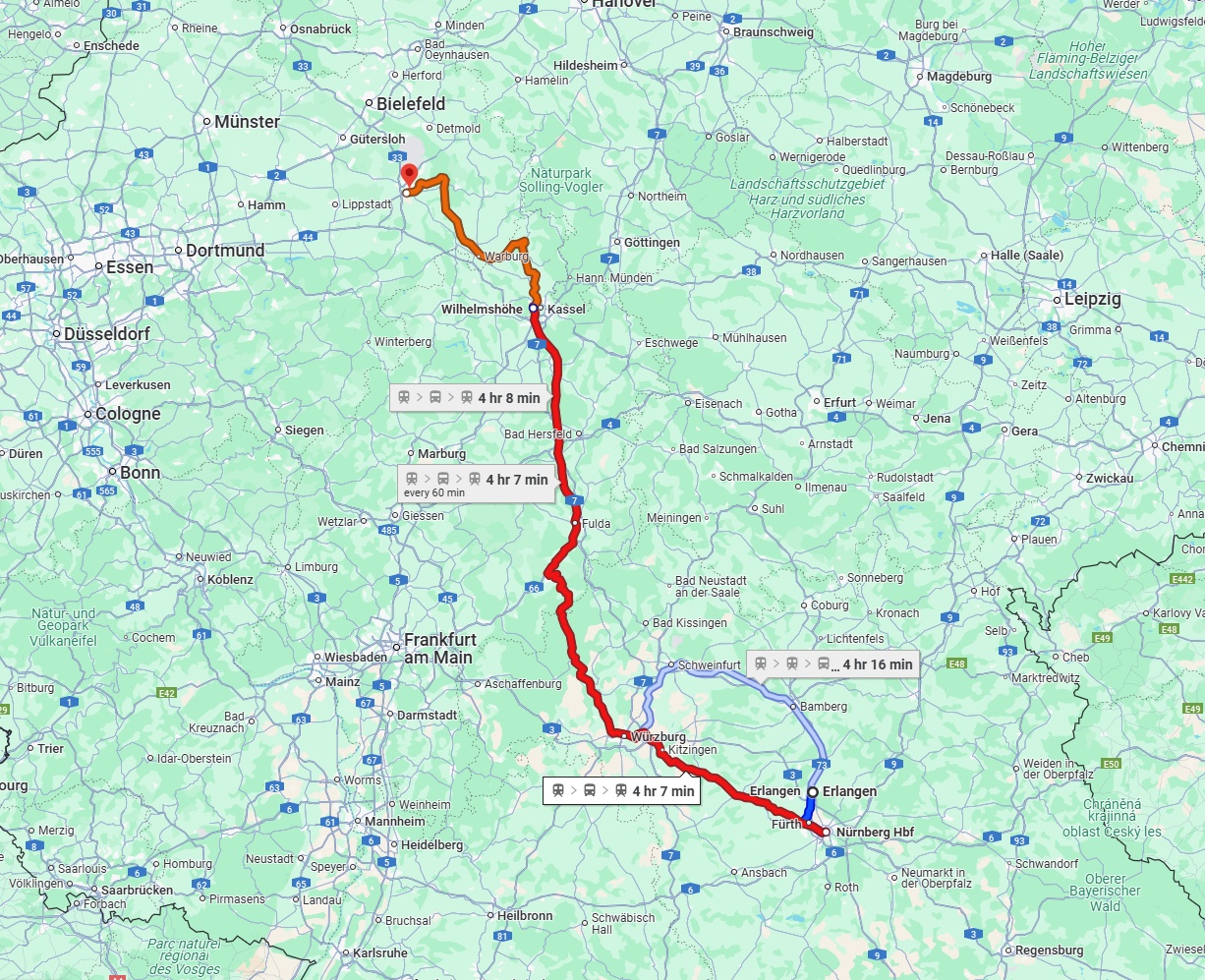 Anreise von Erlangen Zu Paderborn Über 