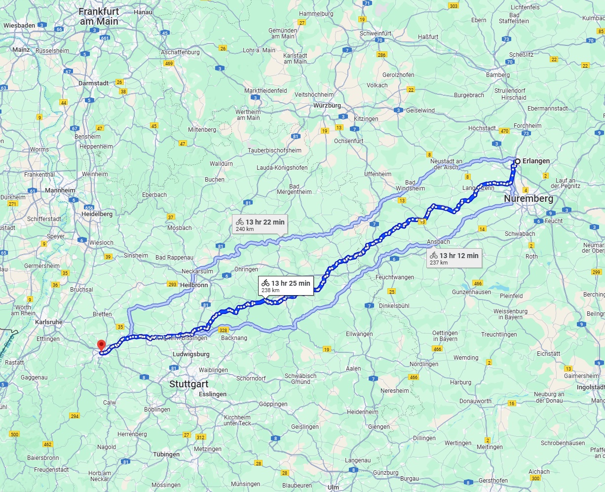 Anreise von Erlangen Zu Pforzheim Über 