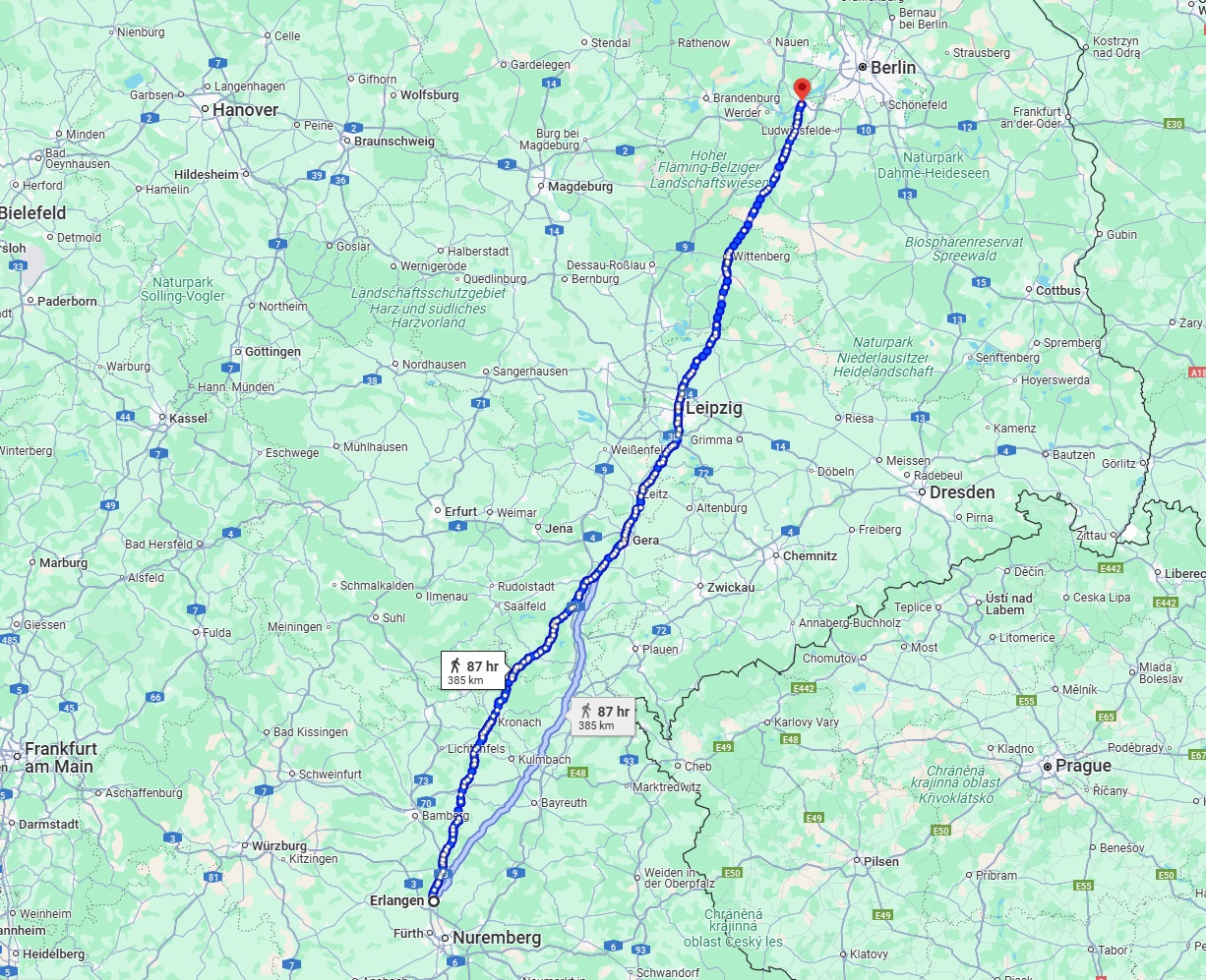 Anreise von Erlangen Zu Potsdam Über 