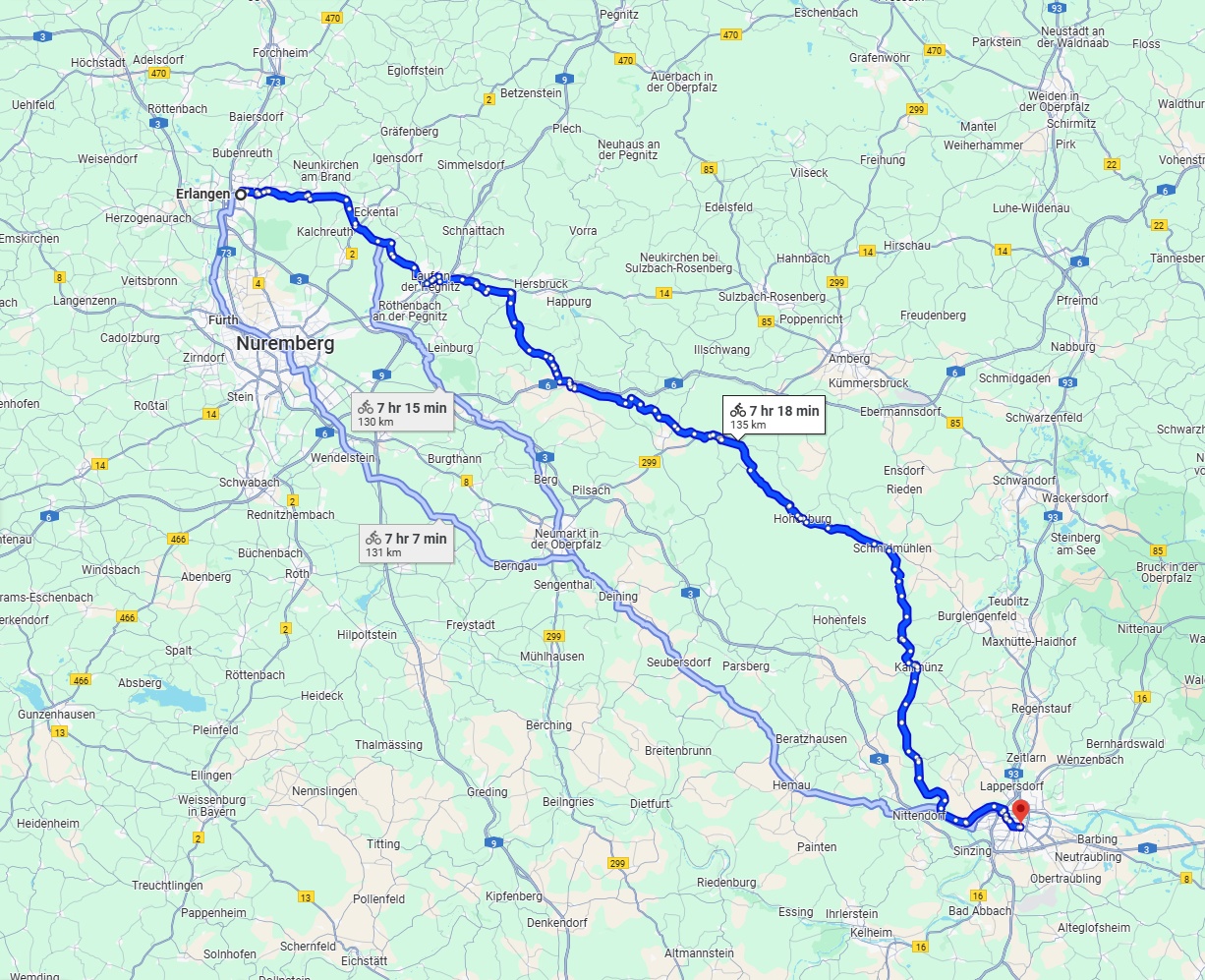 Anreise von Erlangen Zu Regensburg Über 