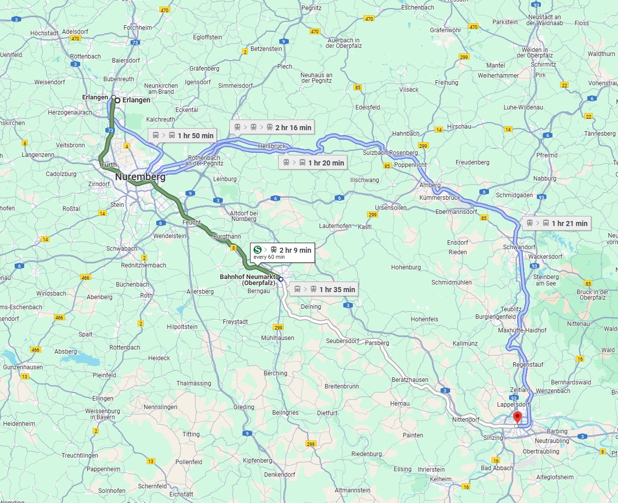 Anreise von Erlangen Zu Regensburg Über 