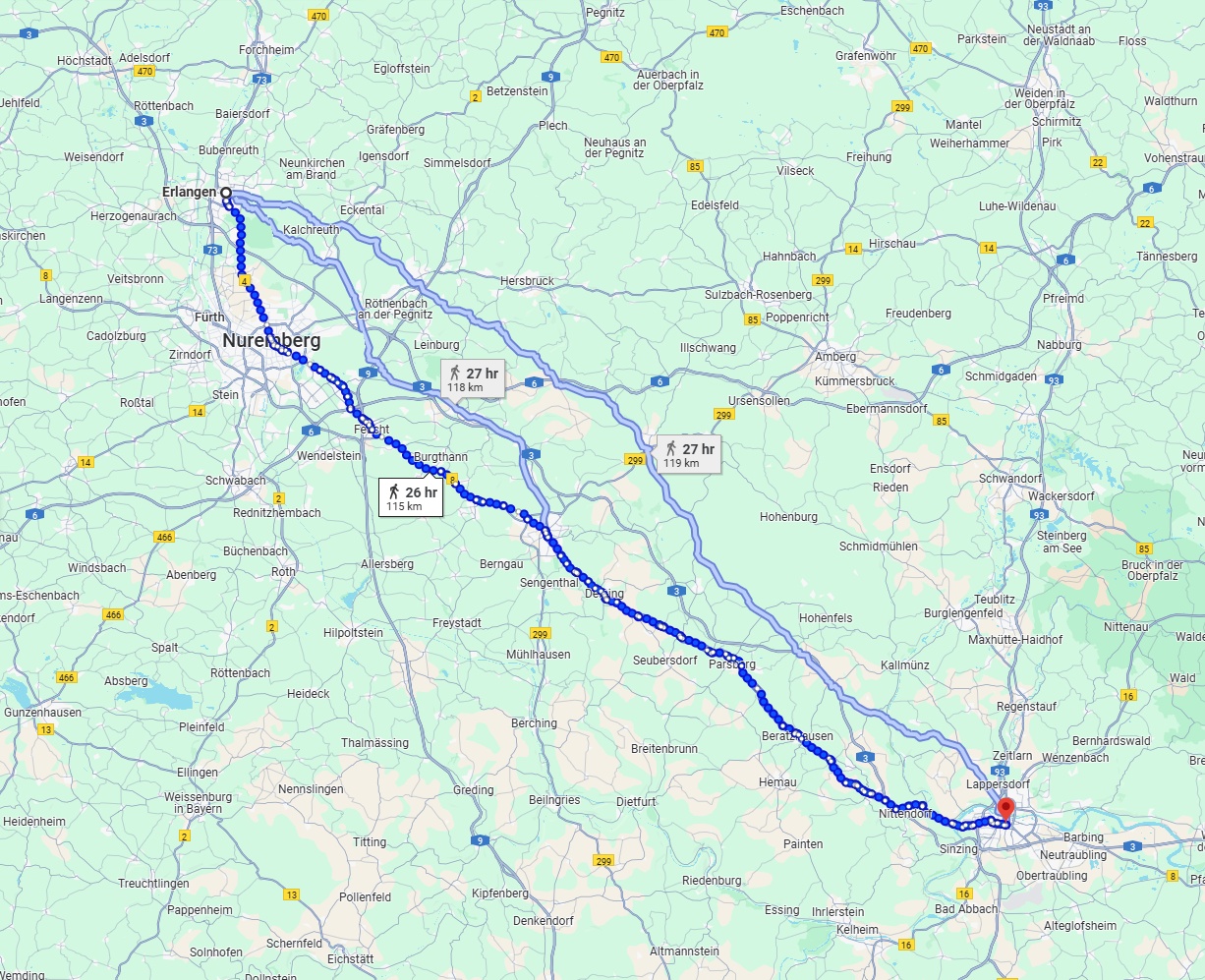 Anreise von Erlangen Zu Regensburg Über 
