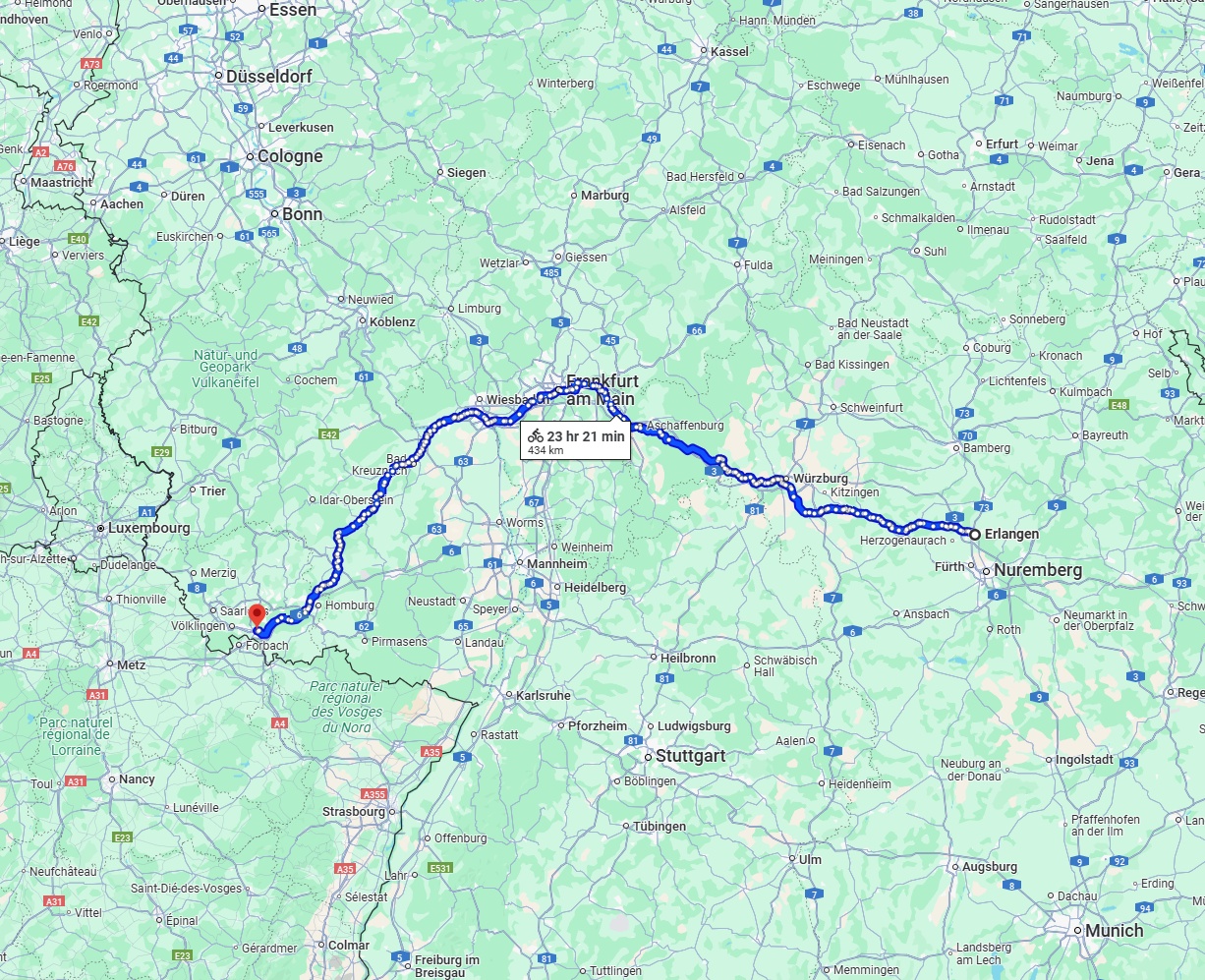 Anreise von Erlangen Zu Saarbrücken Über 