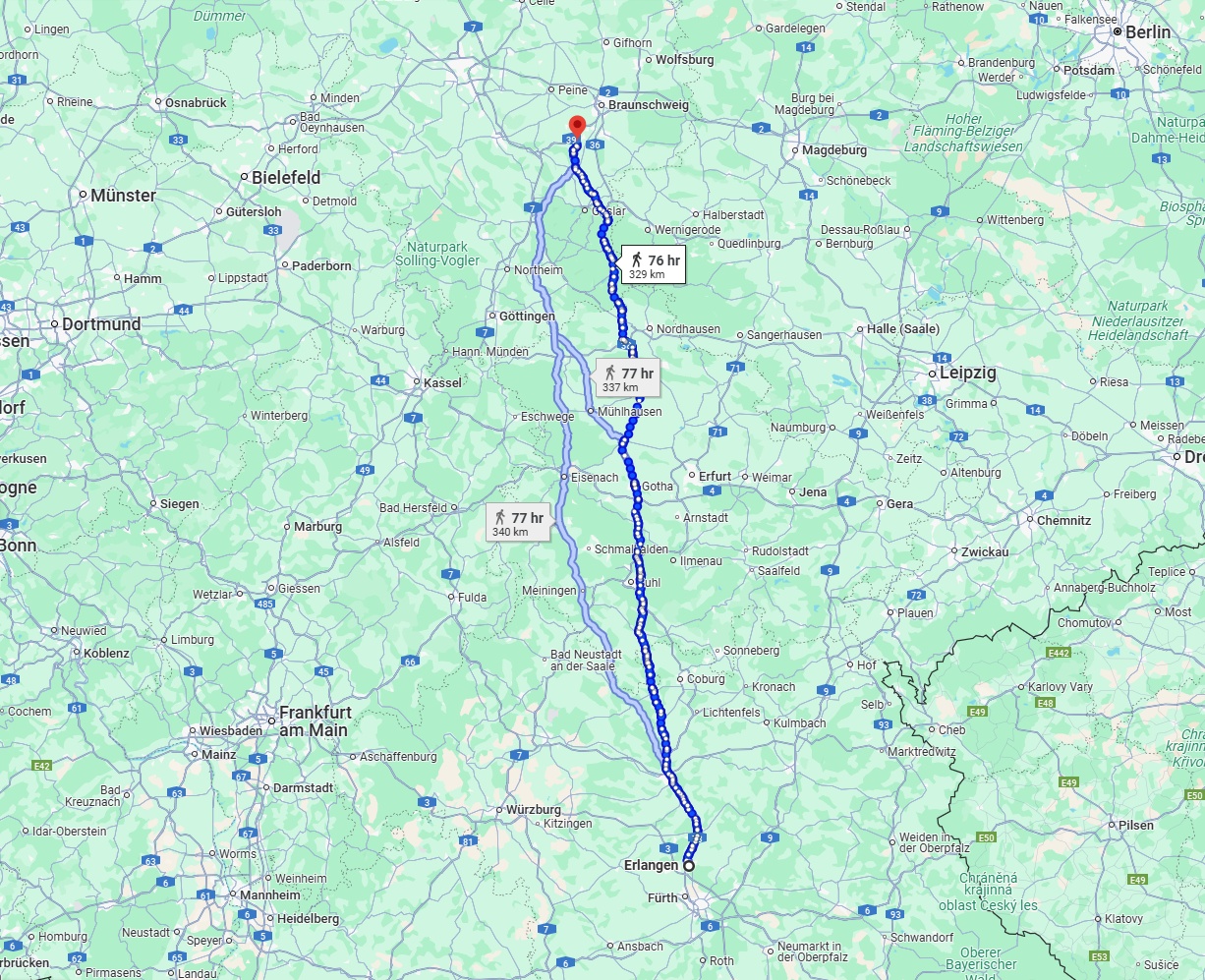 Anreise von Erlangen Zu Salzgitter Über 