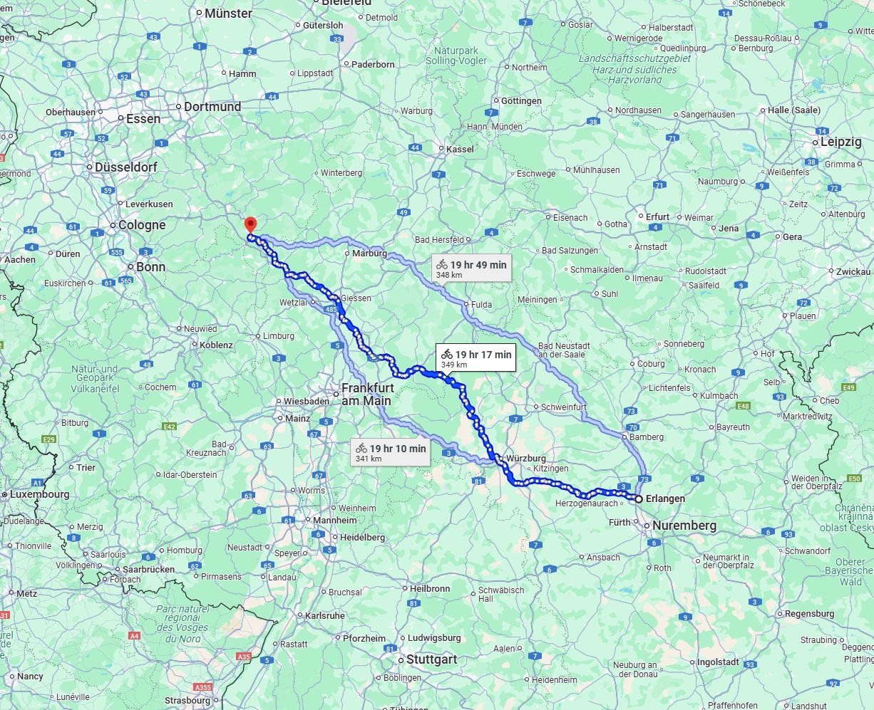Anreise von Erlangen Zu Siegen Über 