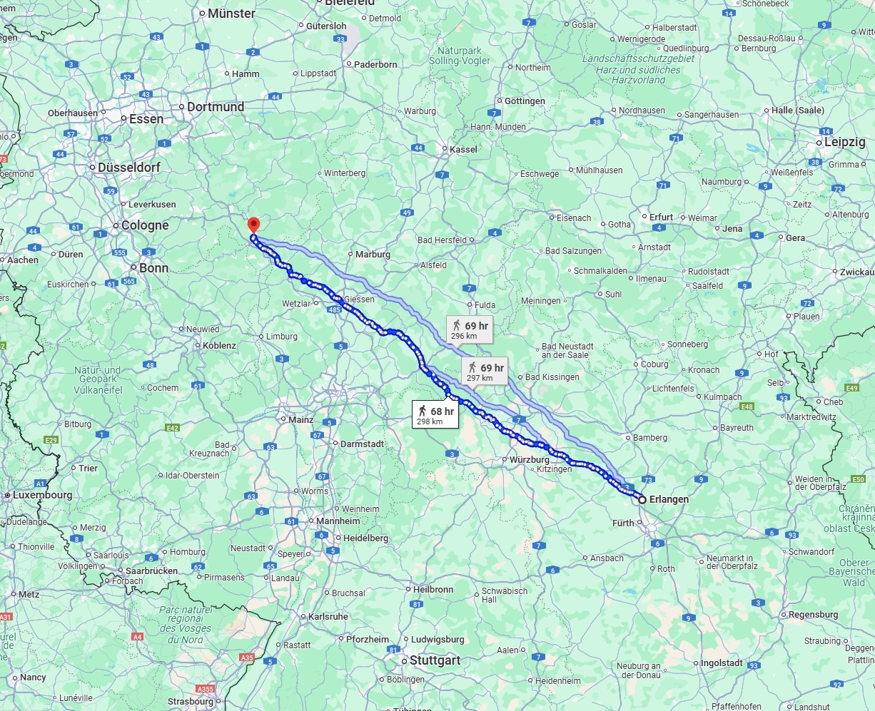 Anreise von Erlangen Zu Siegen Über 