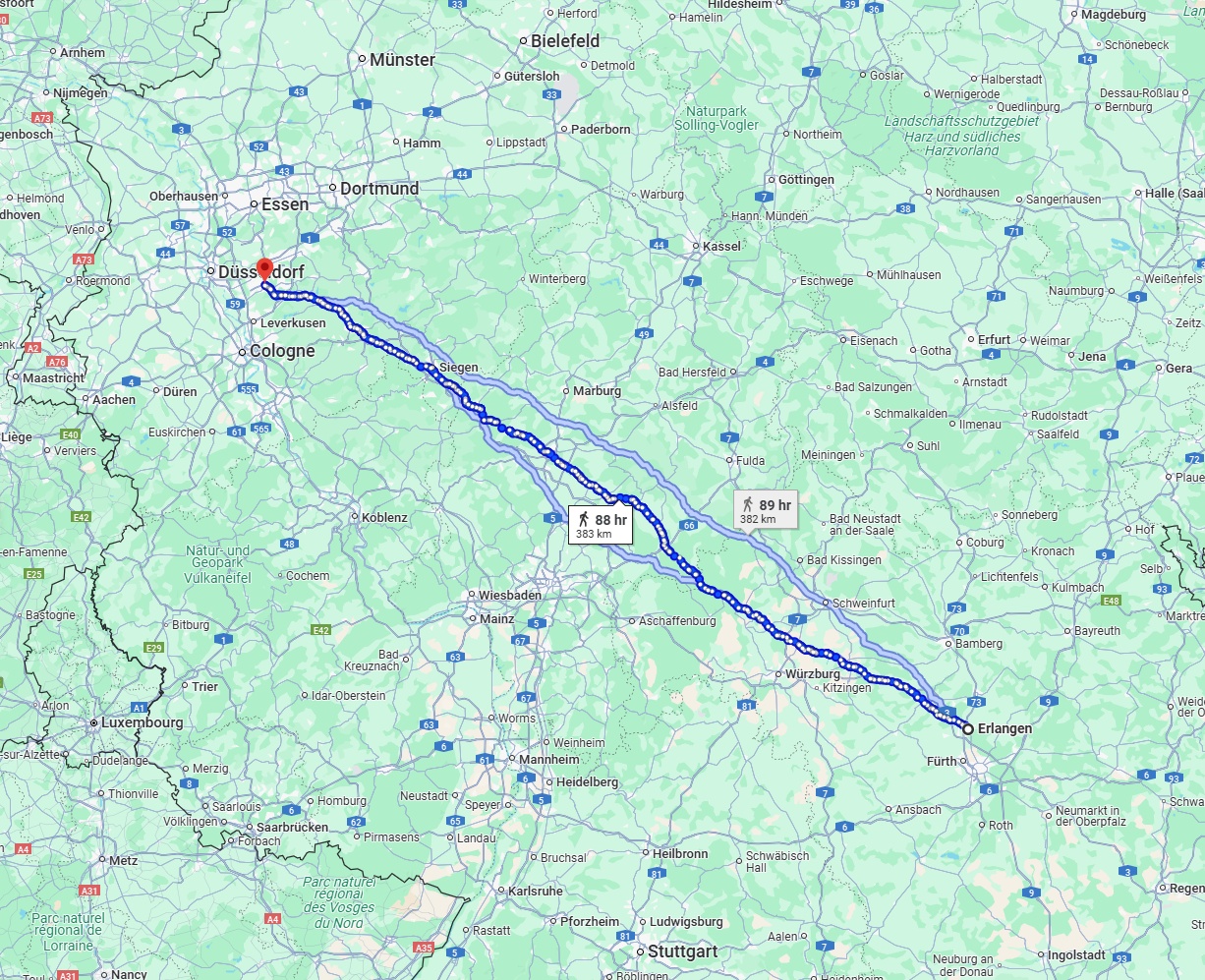Anreise von Erlangen Zu Solingen Über 