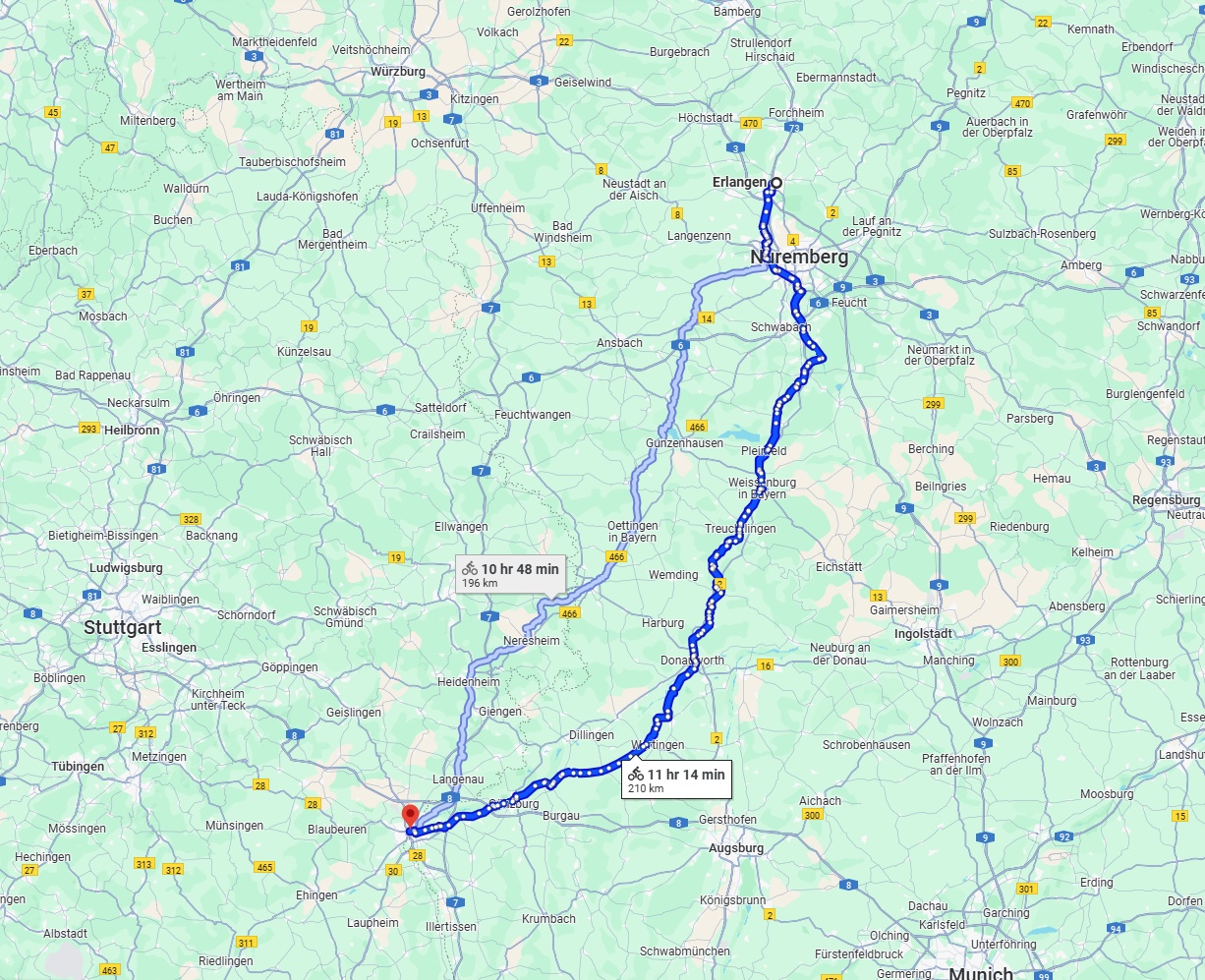 Anreise von Erlangen Zu Ulm Über 