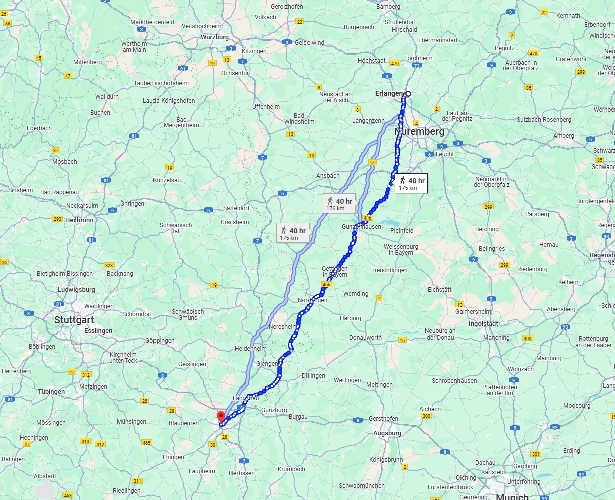Anreise von Erlangen Zu Ulm Über 