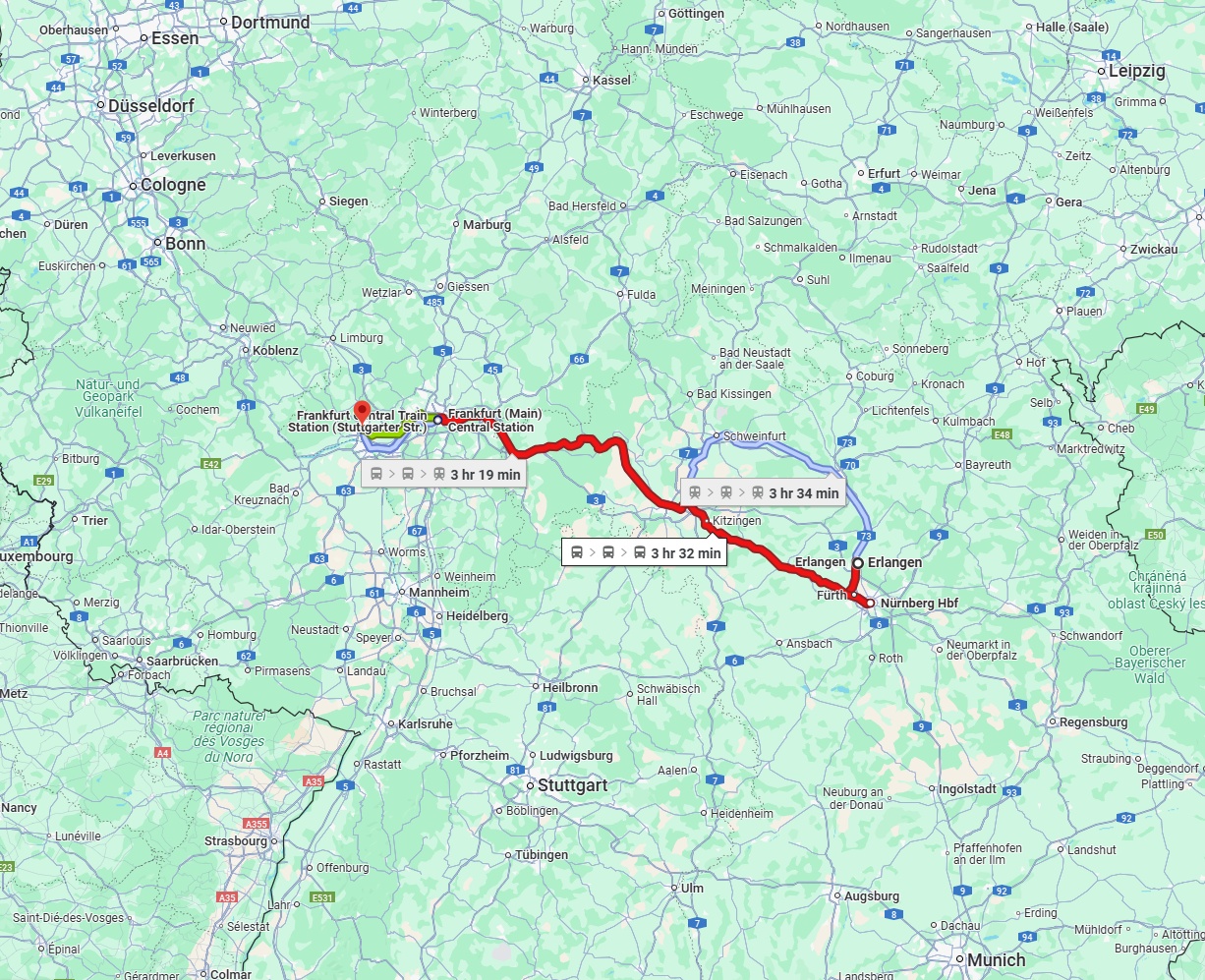 Anreise von Erlangen Zu Wiesbaden Über 