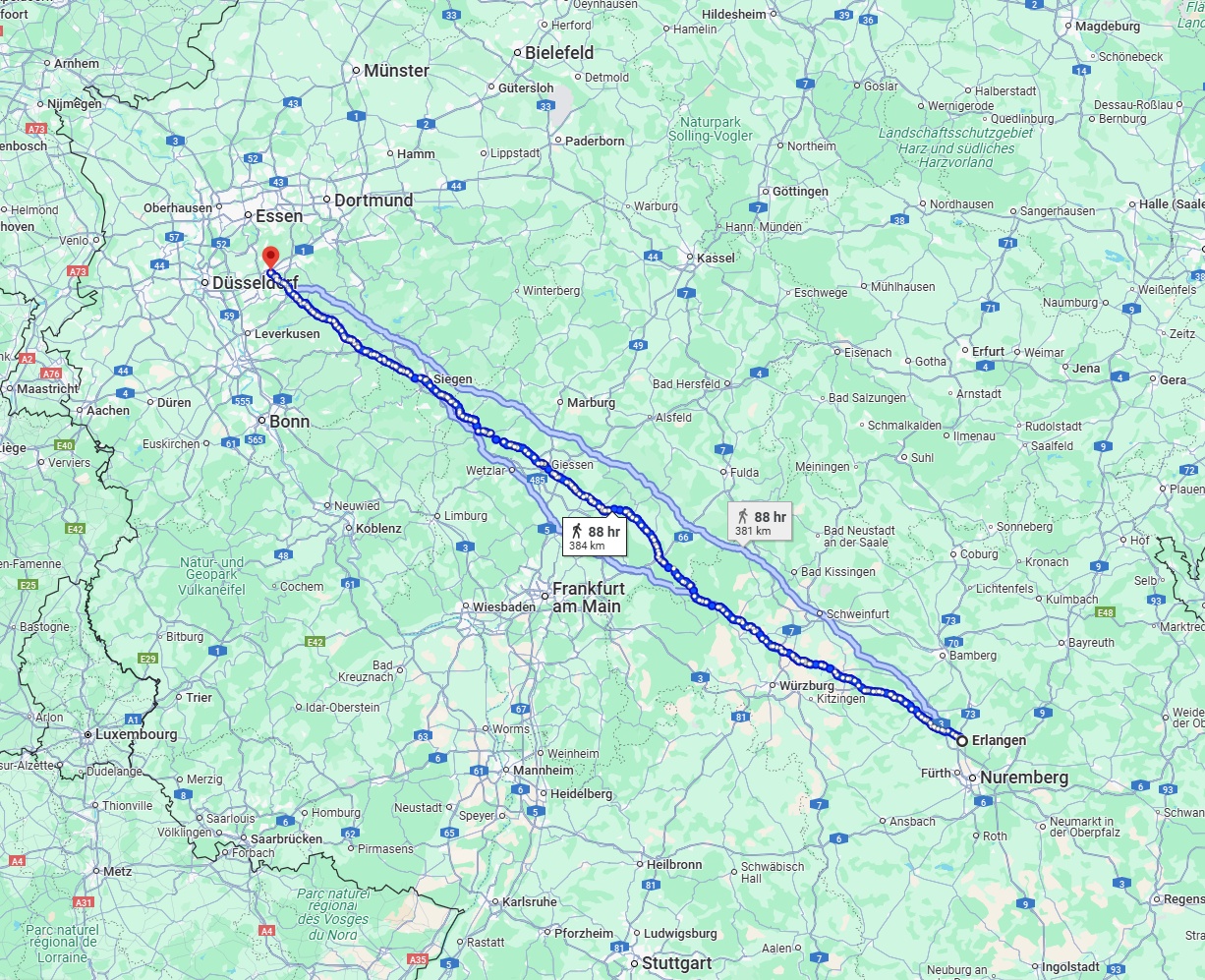 Anreise von Erlangen Zu Wuppertal Über 