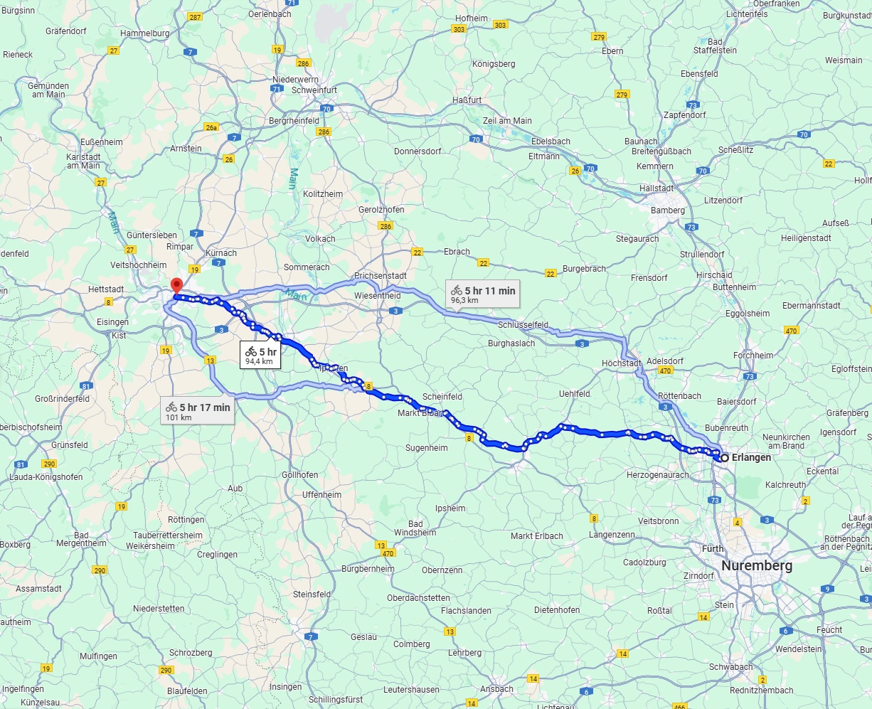Anreise von Erlangen Zu Würzburg Über 
