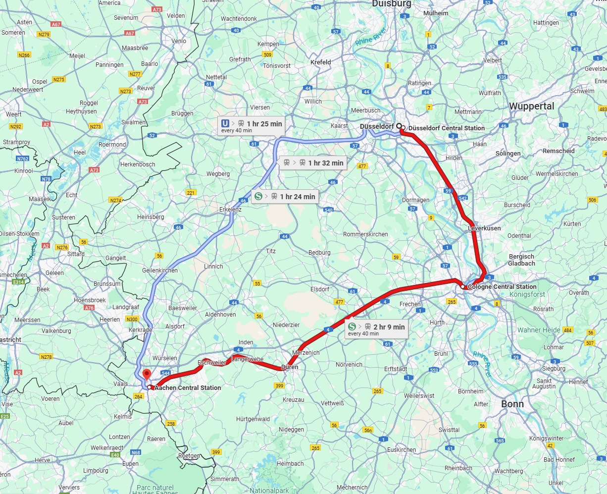 Anreise von Düsseldorf Zu Aachen Über 