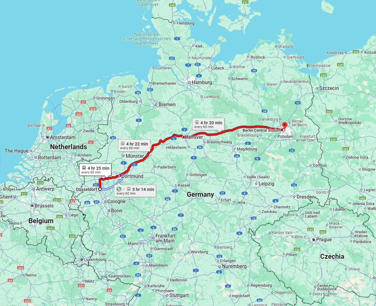 Anreise von Düsseldorf Zu Berlin Über 