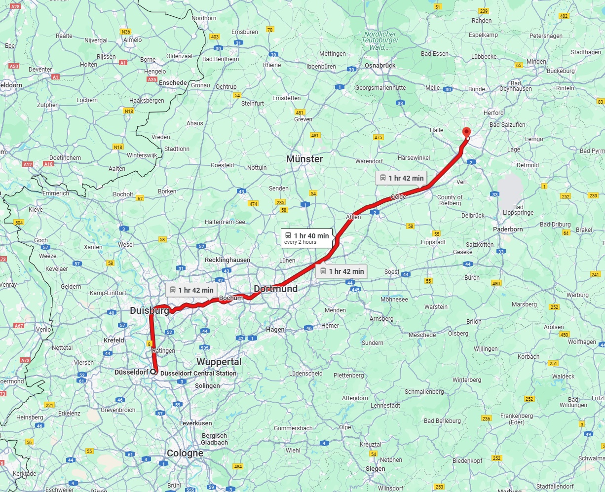 Anreise von Düsseldorf Zu Bielefeld Über 