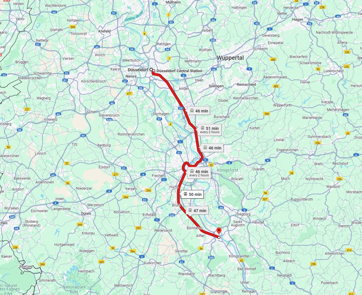 Anreise von Düsseldorf Zu Bonn Über 