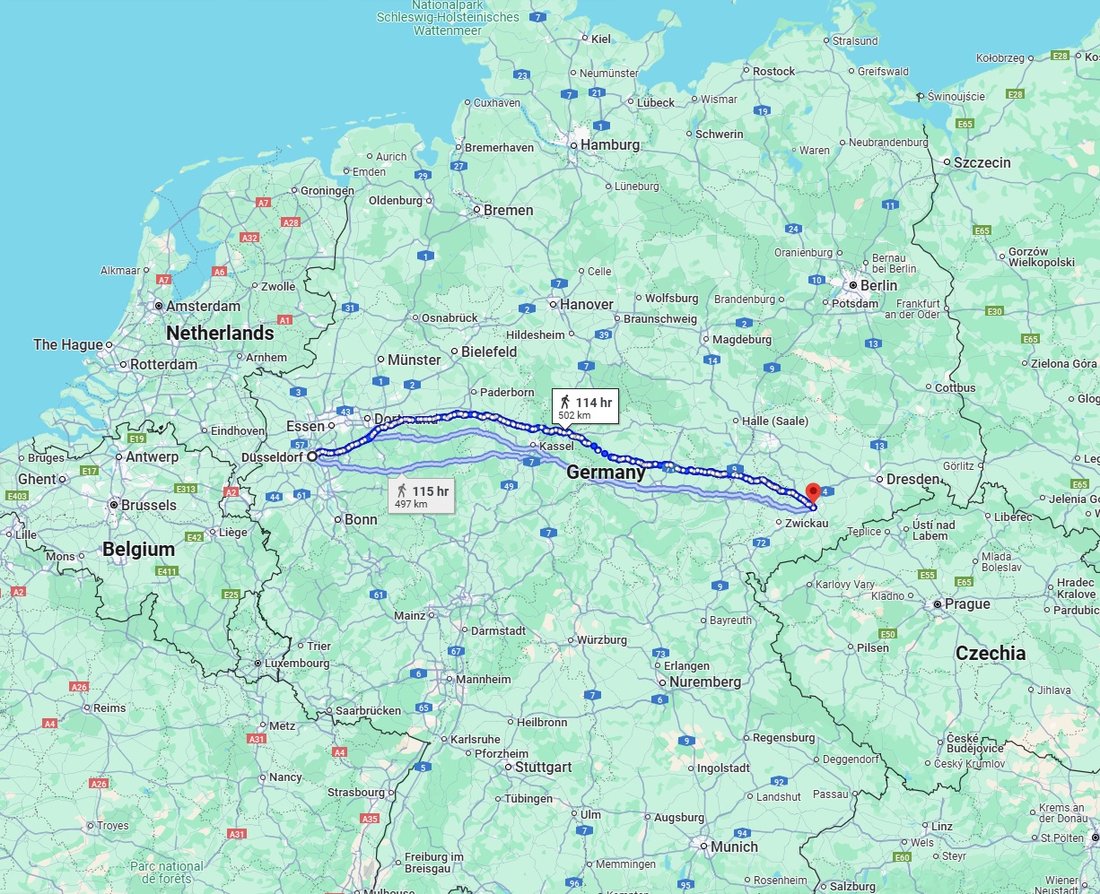 Anreise von Düsseldorf Zu Chemnitz Über 
