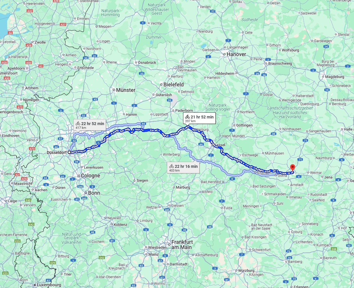 Anreise von Düsseldorf Zu Erfurt Über 