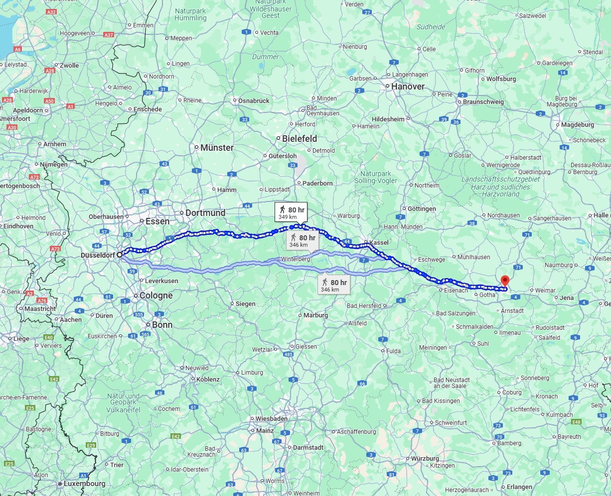 Anreise von Düsseldorf Zu Erfurt Über 