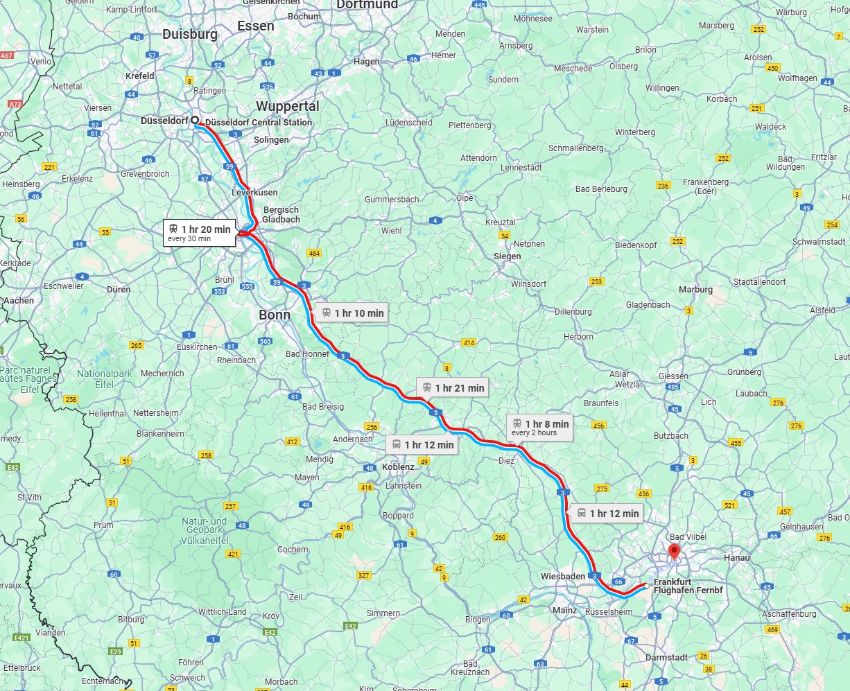 Anreise von Düsseldorf Zu Frankfurt am Main Über 