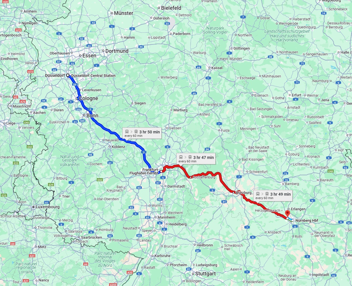 Anreise von Düsseldorf Zu Fürth Über 