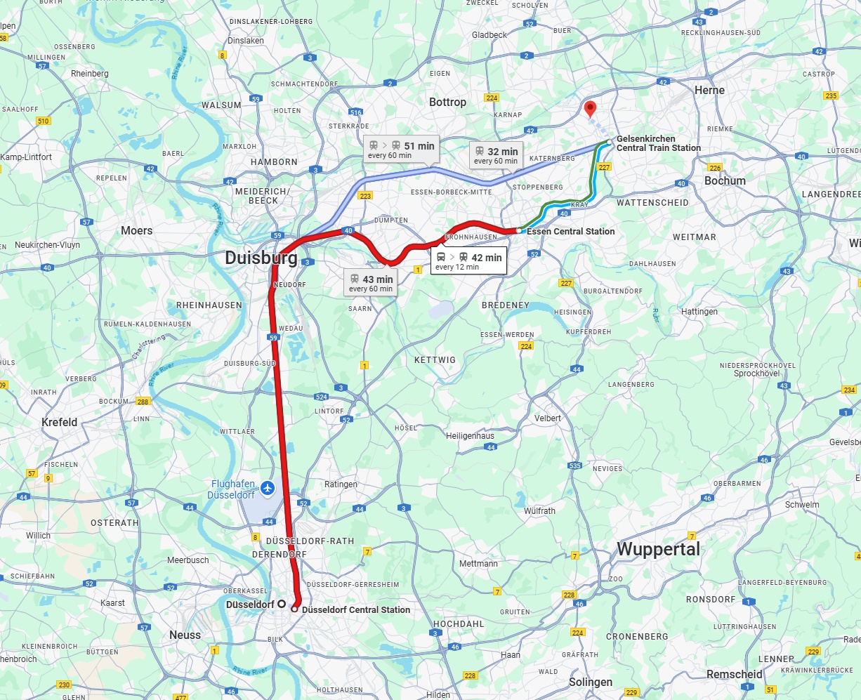 Anreise von Düsseldorf Zu Gelsenkirchen Über 