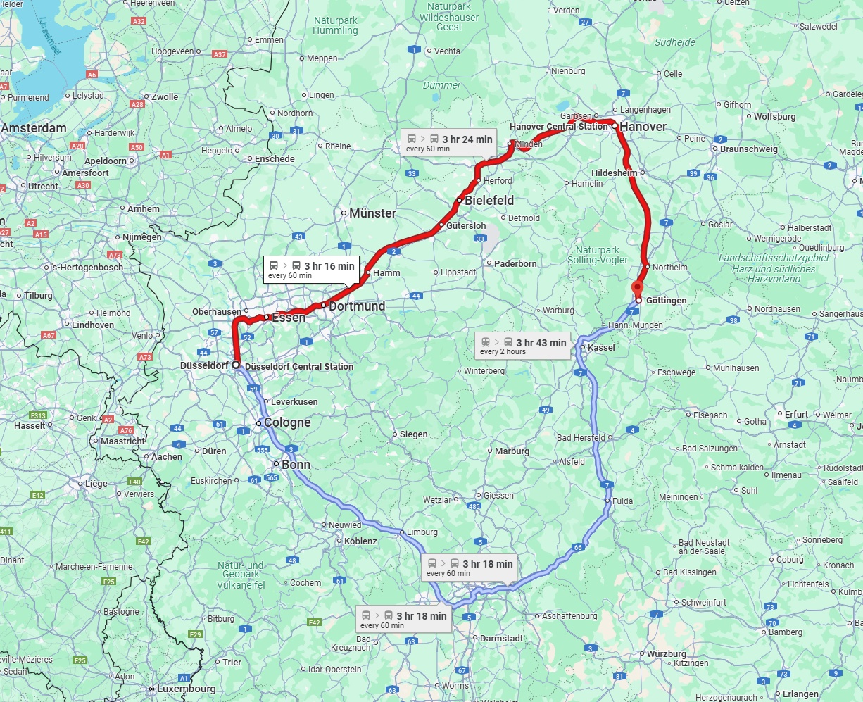Anreise von Düsseldorf Zu Göttingen Über 
